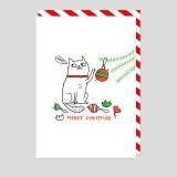 Biglietto di Natale Gatto dispettoso