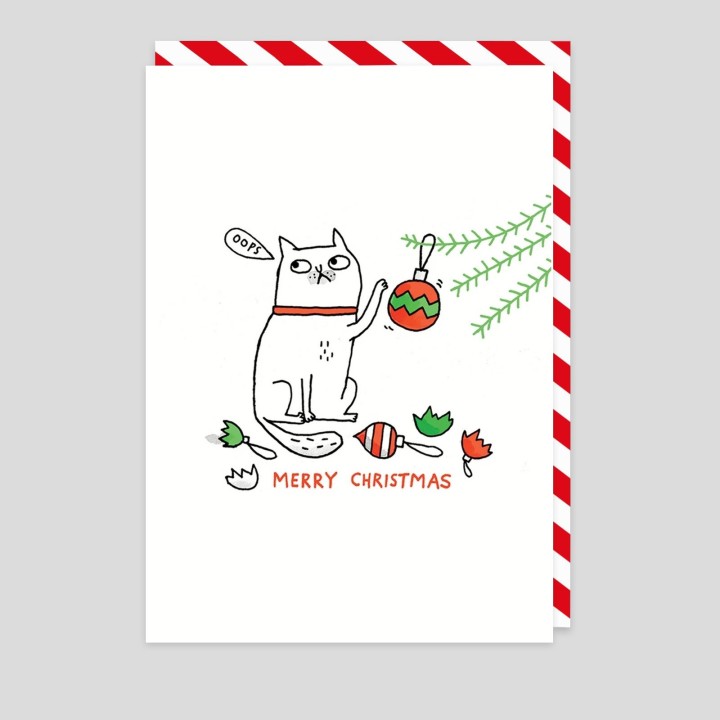 Biglietto di Natale Gatto dispettoso