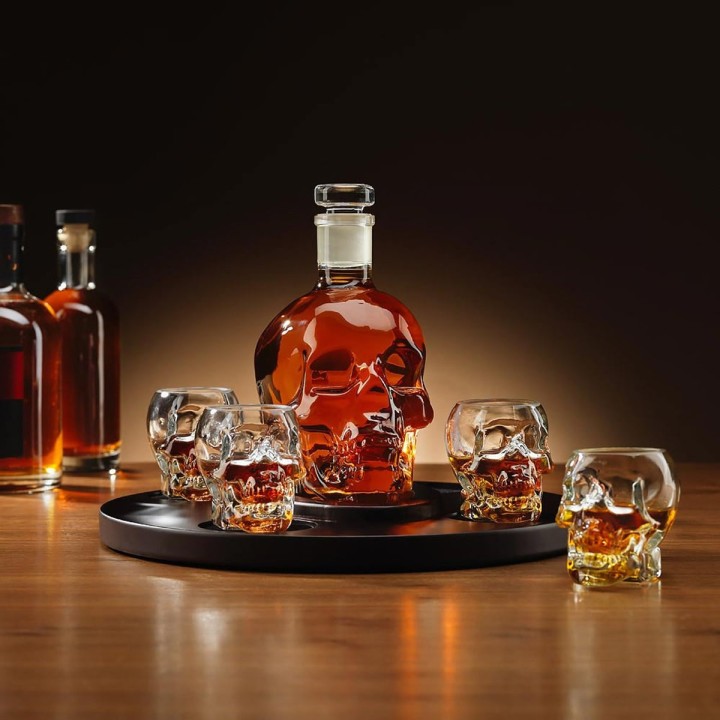Decanter con bicchieri Teschio