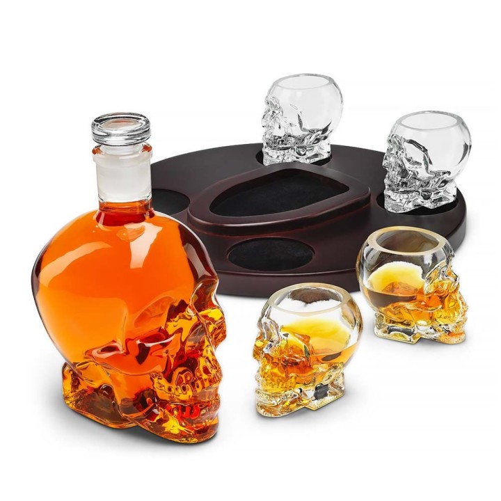 Decanter con bicchieri Teschio