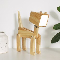 Lampada Gatto in legno