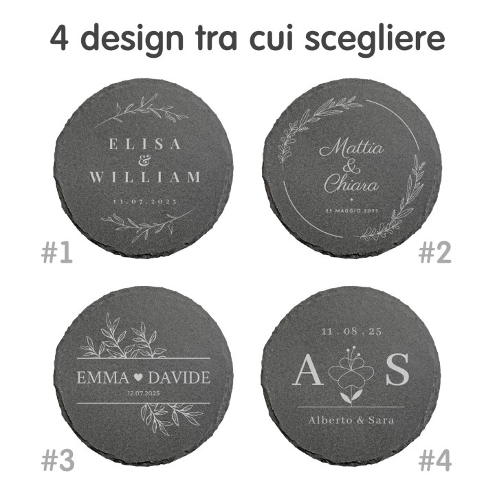 Sottobicchiere personalizzato per matrimonio