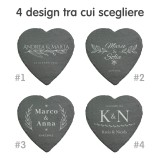 Sottobicchiere personalizzato per matrimonio cuore