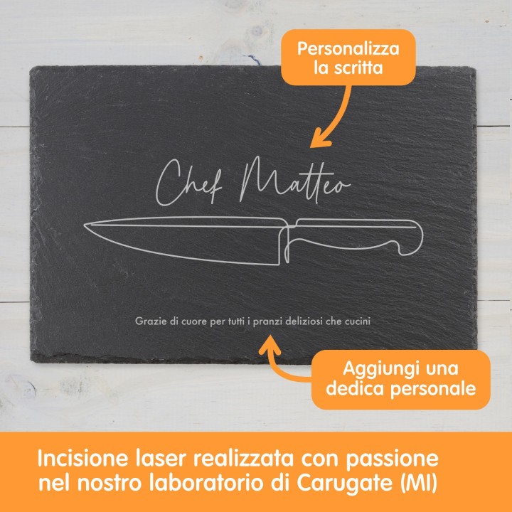 Piatto da Chef in ardesia personalizzato