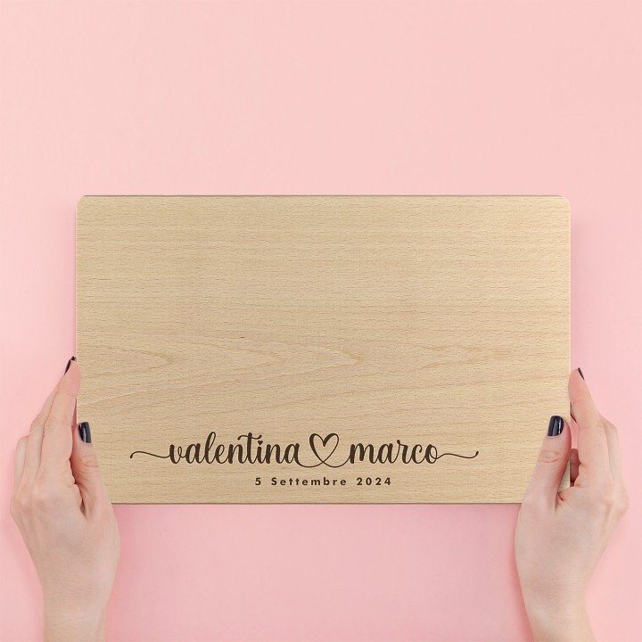 Tagliere personalizzato per coppie Cuore