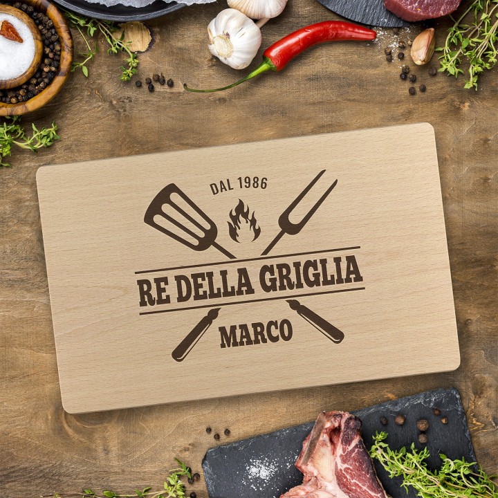 Tagliere personalizzato Re della griglia