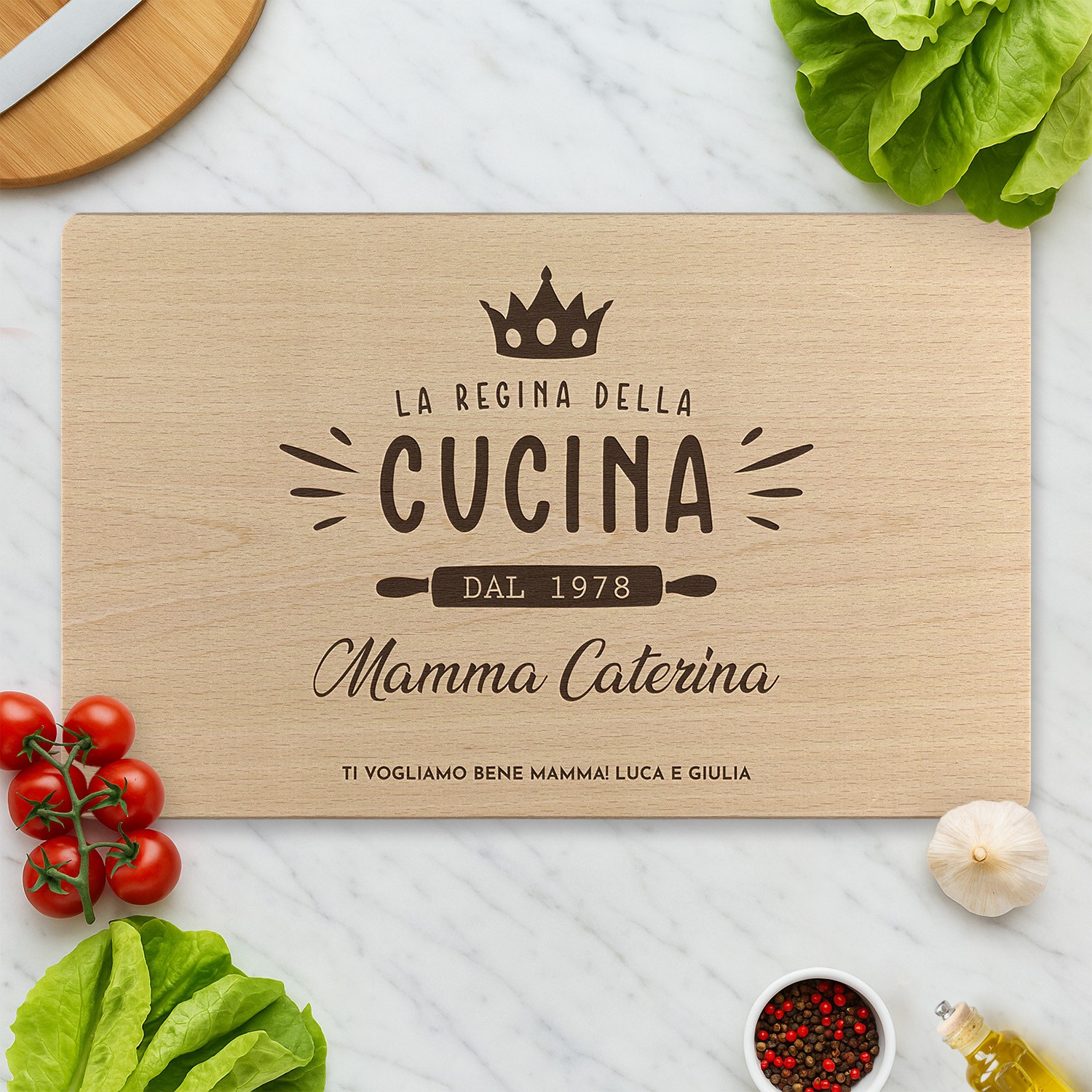 Tagliere personalizzato Regina della cucina