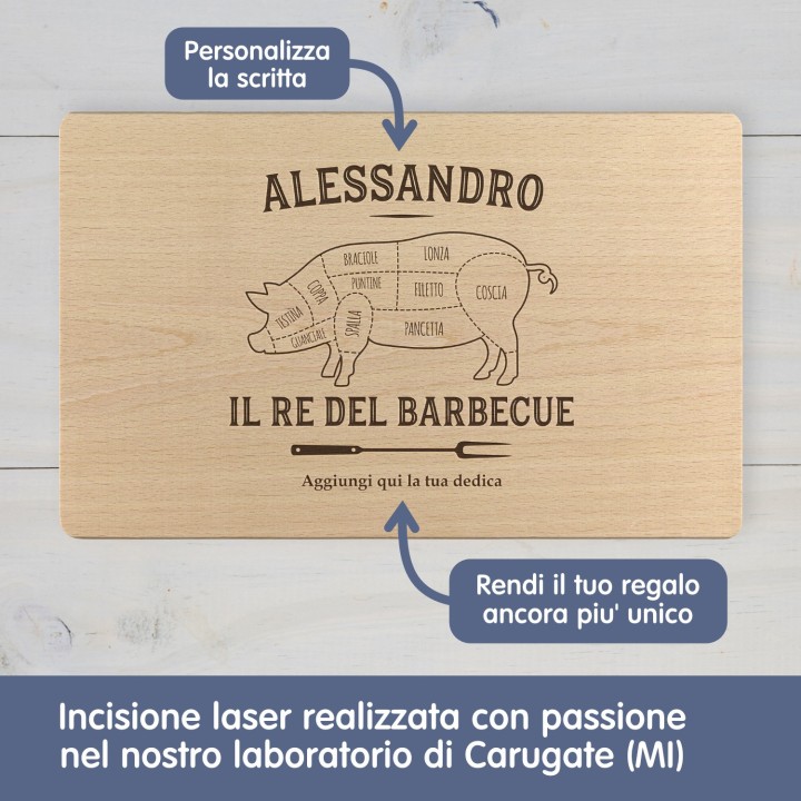 Tagliere personalizzato per Papà Re della griglia