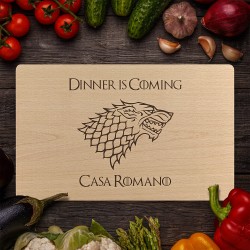 Tagliere personalizzato La cena sta arrivando