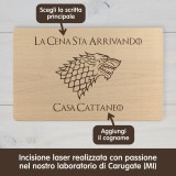 Tagliere personalizzato La cena sta arrivando