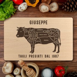 Tagliere personalizzato Tagli di carne bovina