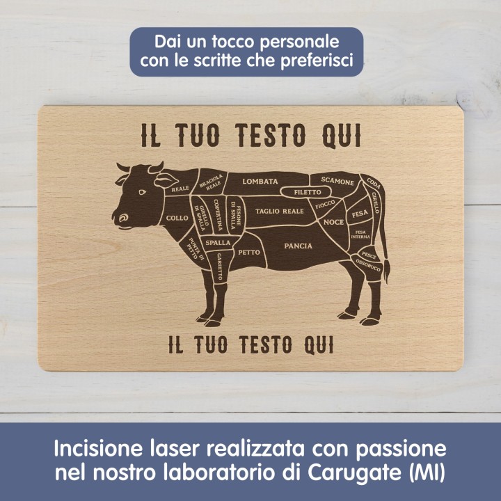 Tagliere personalizzato Tagli di carne bovina
