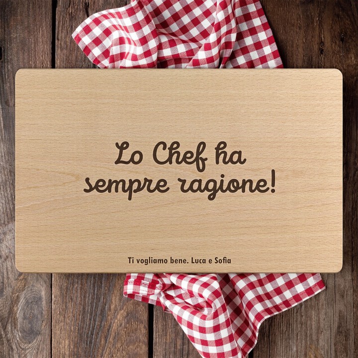 Tagliere personalizzato con frase