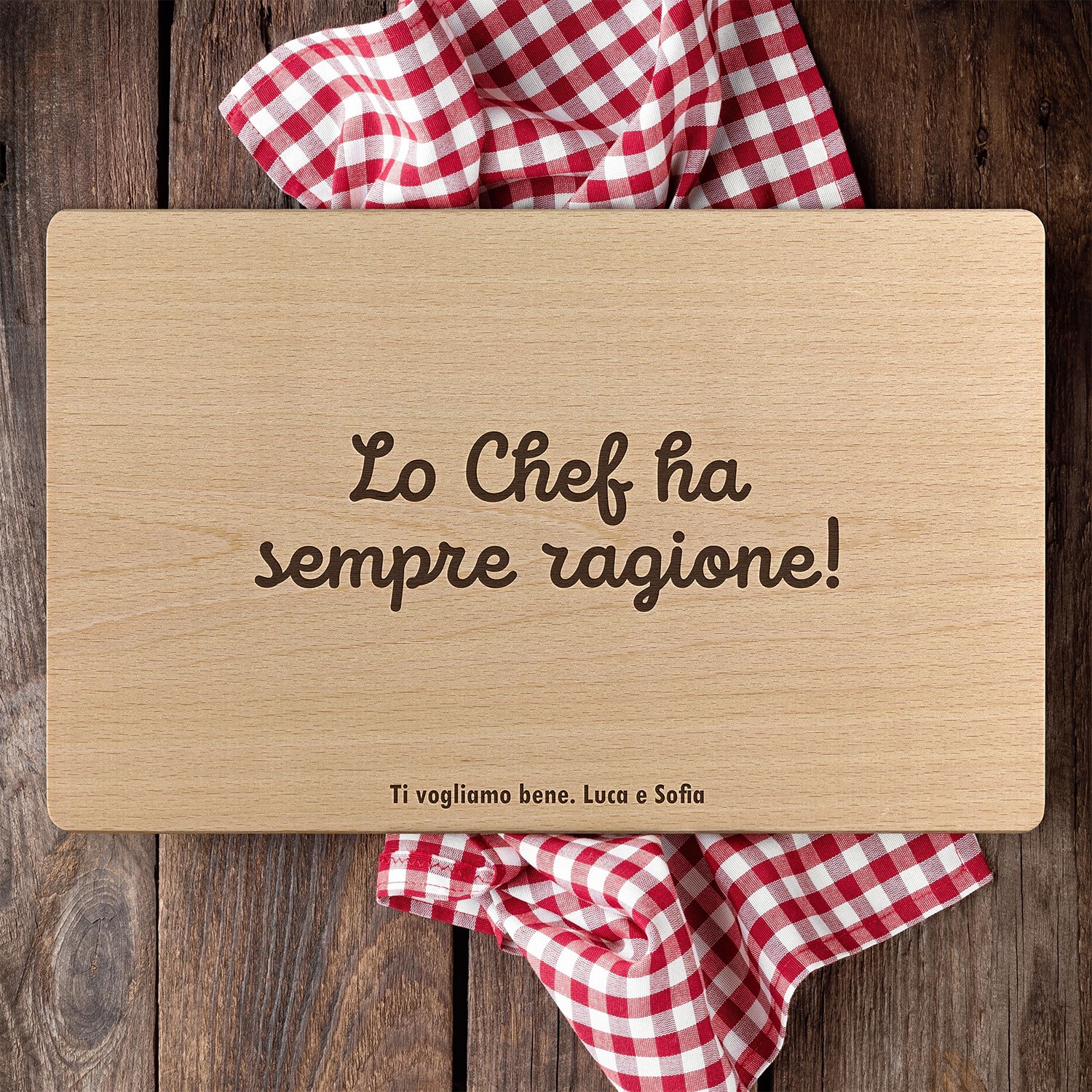 Tagliere personalizzato con frase
