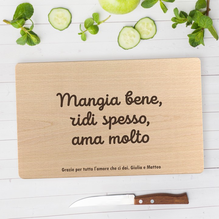 Tagliere personalizzato con frase