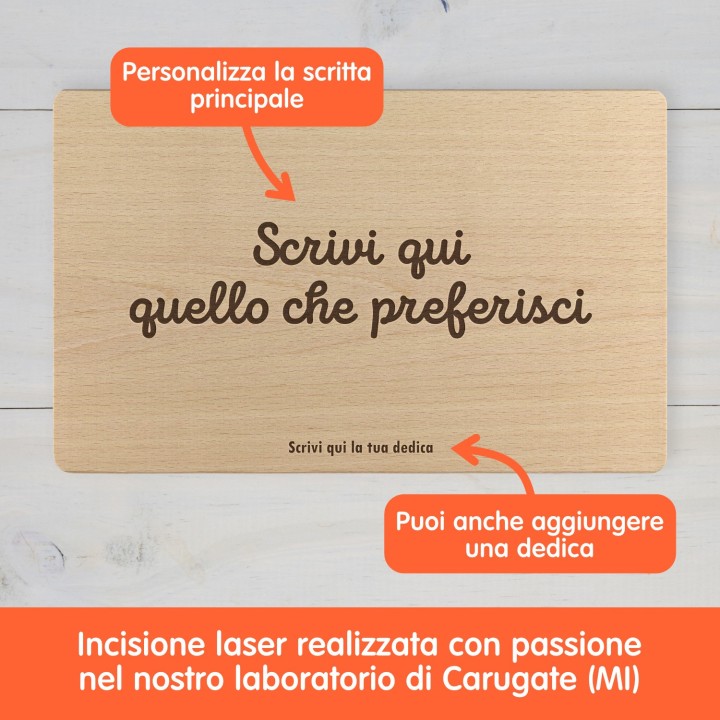 Tagliere personalizzato con frase