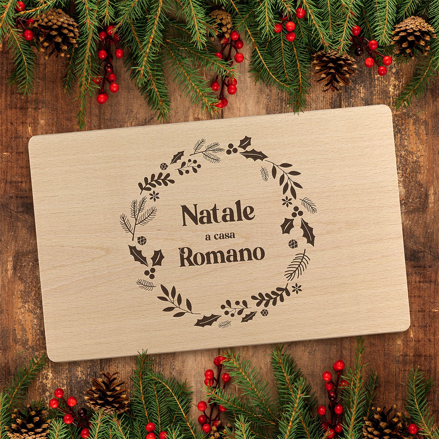 Tagliere personalizzato Natale in famiglia