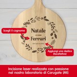 Tagliere personalizzato Natale in famiglia rotondo