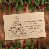 Tagliere natalizio personalizzato Albero di gatti