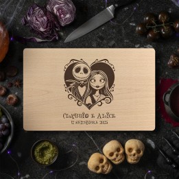 Tagliere personalizzato per coppie di Halloween