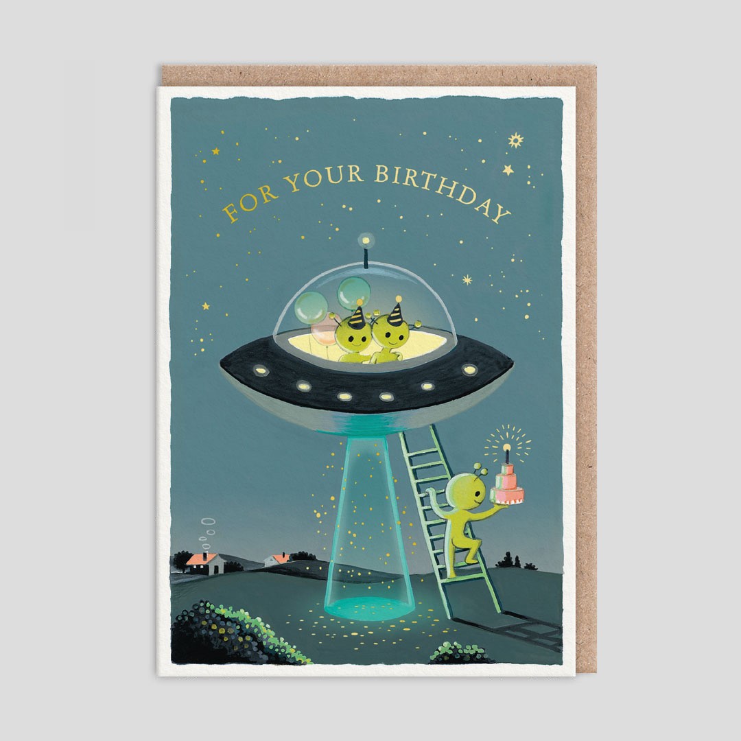 Biglietto di auguri di compleanno Disco volante