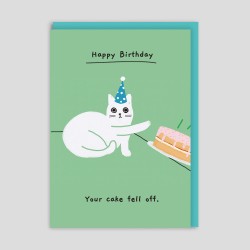 Biglietto di auguri Gatto VS Torta