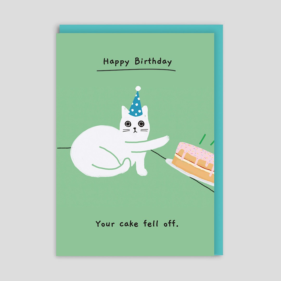 Biglietto di auguri Gatto VS Torta