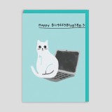 Biglietto di auguri Gatto VS notebook