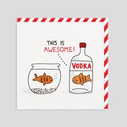 Biglietto di auguri Pesci rossi e Vodka