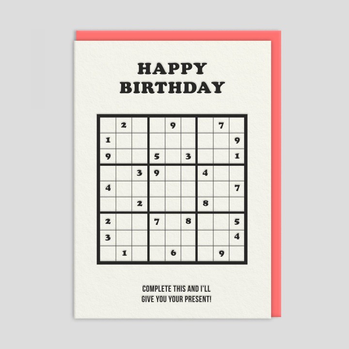 Biglietto di auguri di compleanno Sudoku