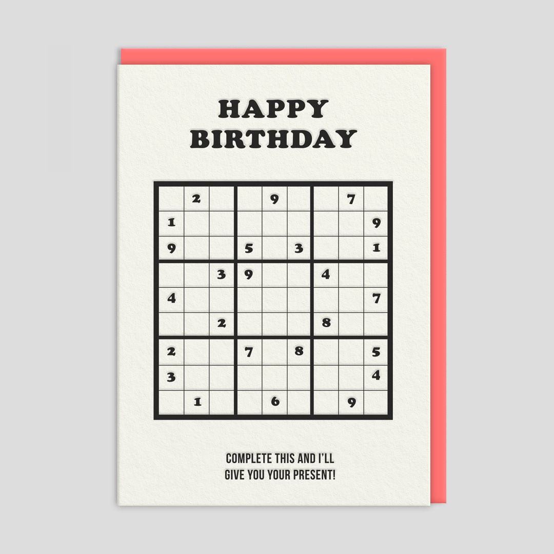 Biglietto di auguri di compleanno Sudoku