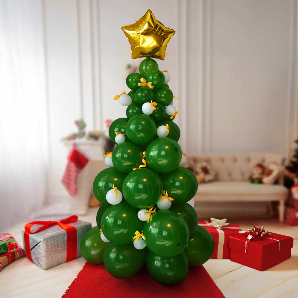 Albero di Natale di palloncini fai da te