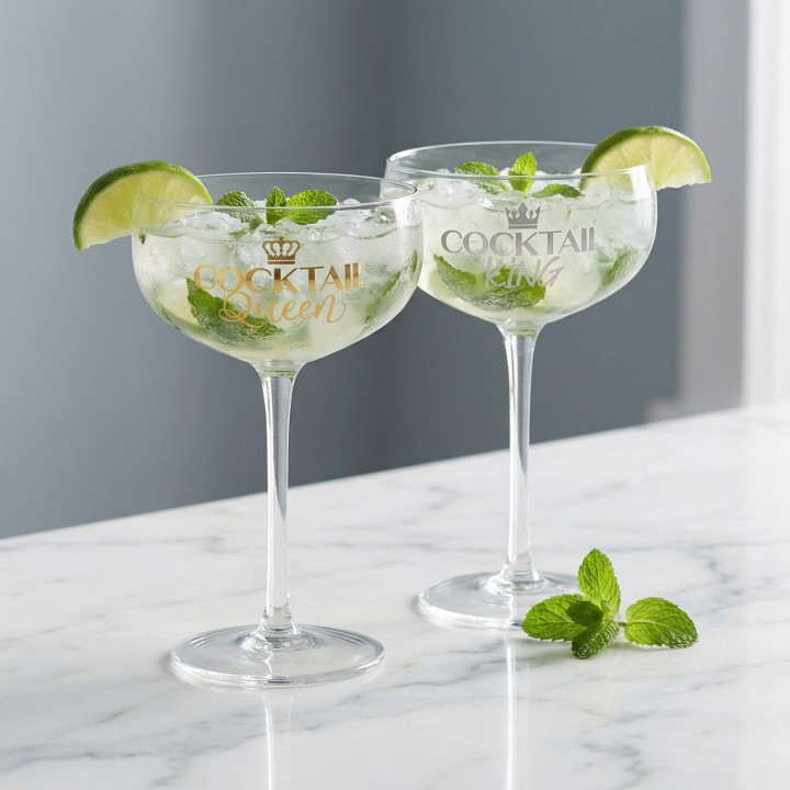 Bicchieri da cocktail King e Queen