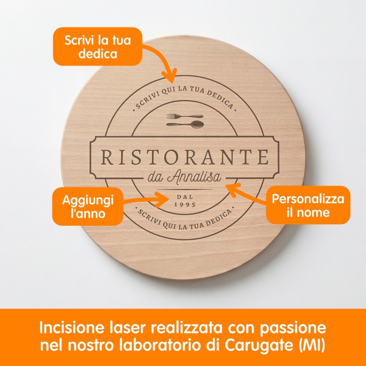 Tagliere personalizzato Ristorante di casa - rotondo