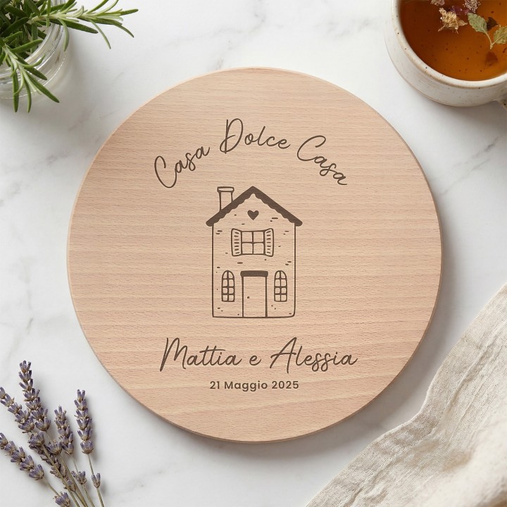 Tagliere personalizzato Casa dolce Casa - rotondo