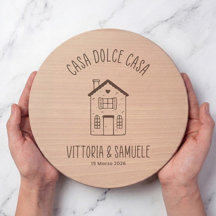 Tagliere personalizzato Casa dolce Casa - rotondo