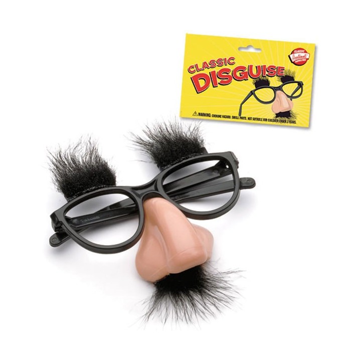Set occhiali con naso e baffi finti