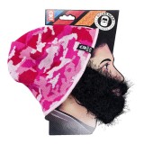 Cappello con barba cespuglioso mimetico rosa