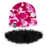 Cappello con barba cespuglioso mimetico rosa