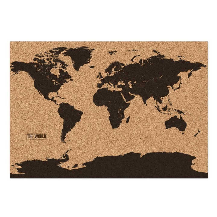 Mappa del mondo in sughero