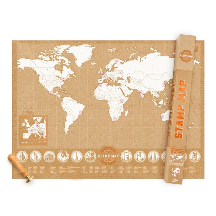Mappa del mondo con timbro