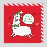 Biglietto di auguri di Natale Lama canterino