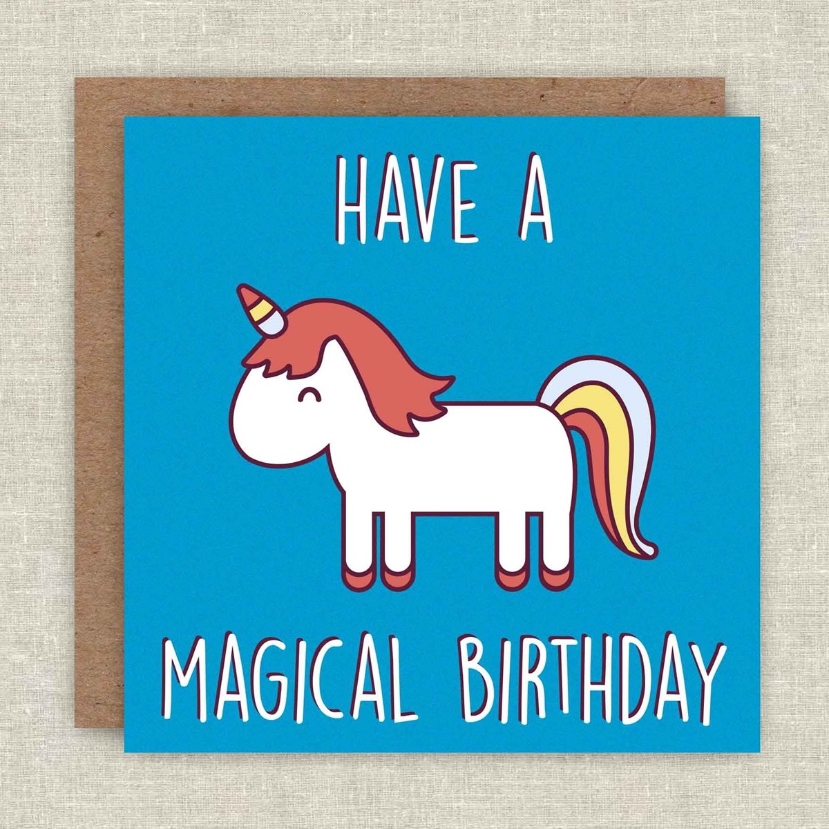 Biglietto di compleanno Unicorno Chibi