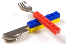 Set di posate "snack & stack" posate-mattoncini