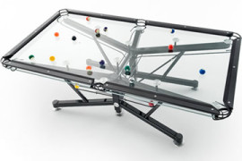 Nottage Design G-1, il tavolo da biliardo di vetro Biliardo di vetro