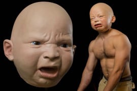 Maschera iper-realistica da neonato Maschera iper-realistica da neonato
