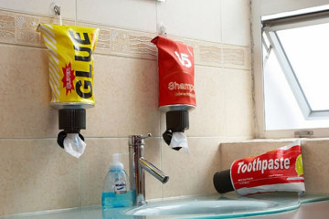 Porta fazzoletti a forma di colla, shampoo o dentifricio