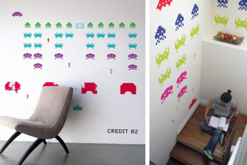 Gli adesivi da muro di Space Invaders