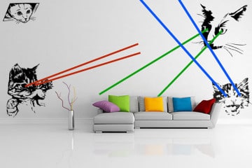 Le decalcomanie dei gatti laser