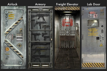 Le decalcomanie da porta in stile Sci-Fi